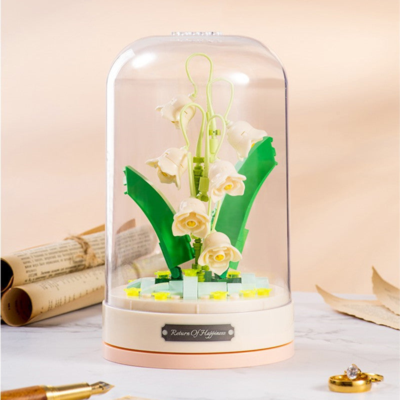 Caja de música de flores