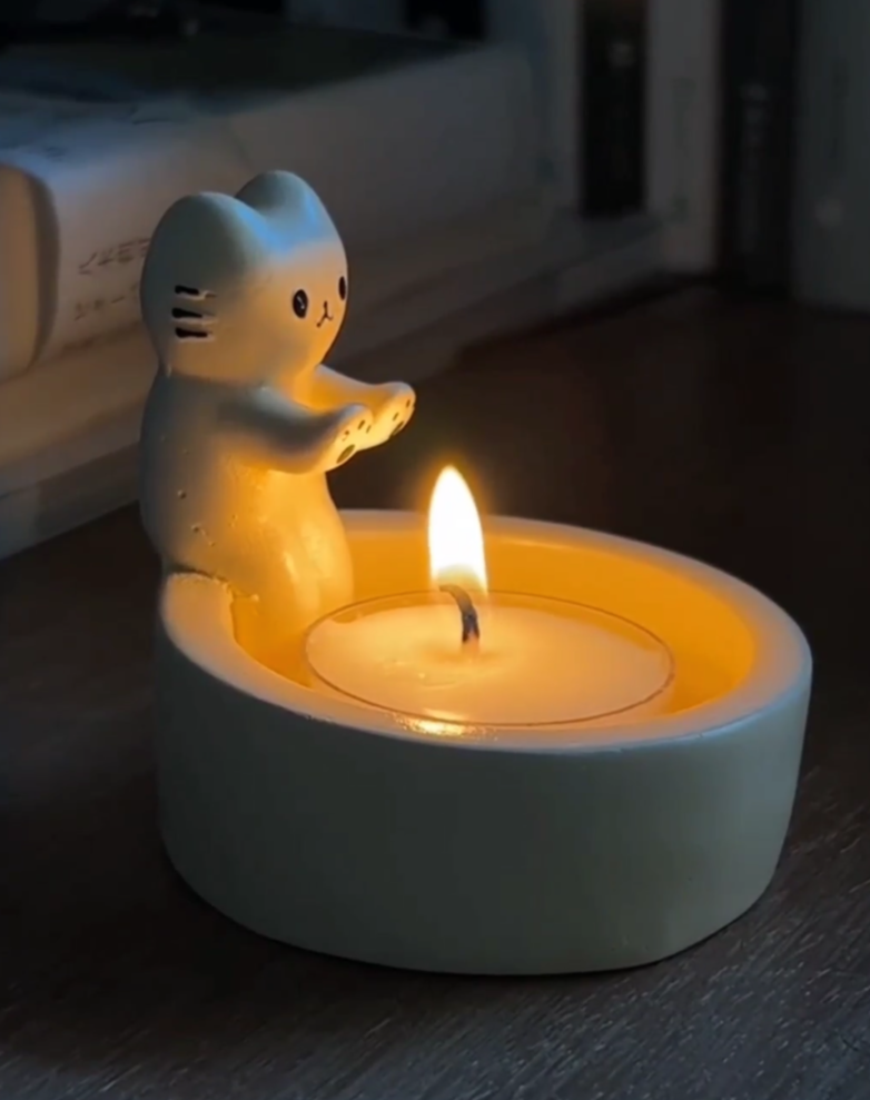 Portavelas gatito