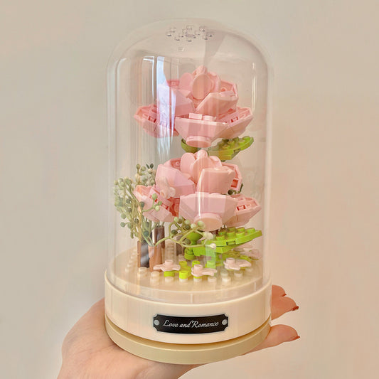 Caja de música de flores